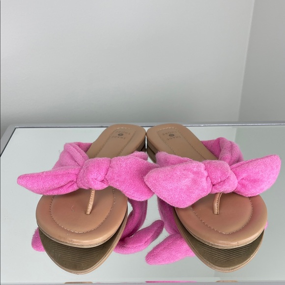 Shade & Shore Pink Bow Slide Sandals Ladies Size 9 - Picture 2 of 6